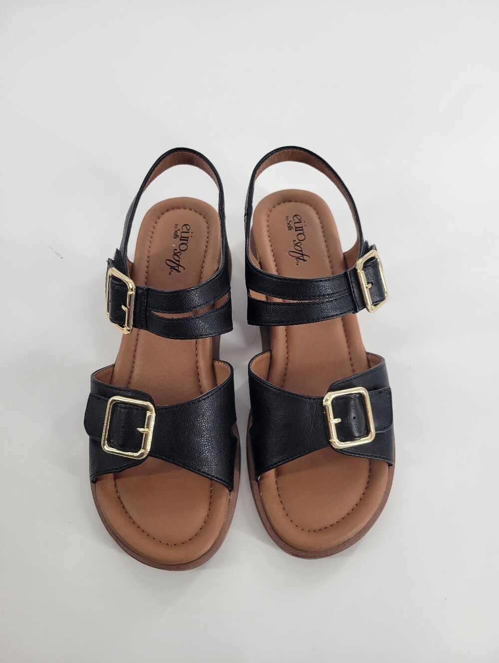 Eurosoft by Sofft Magnolia Women’s Black Buckle Strap Sandals Size 9